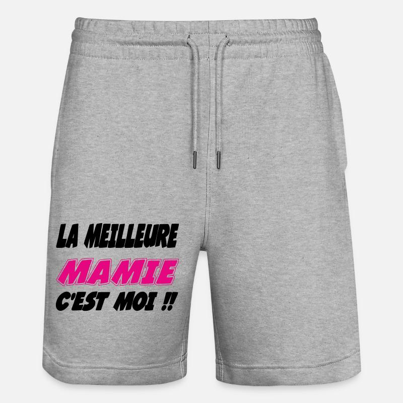 Die beste Oma bin ich - Stanley/Stella Unisex Bio Joggingshorts Trainer  - Grau meliert