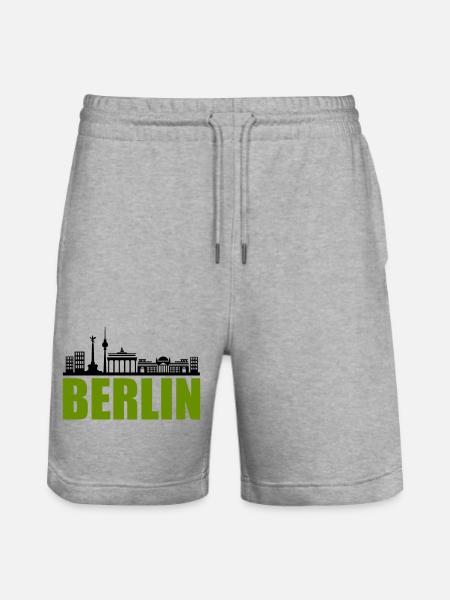 berlin skyline - Stanley/Stella Unisex Bio Joggingshorts Trainer - Grau meliert