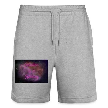 GenderGalaxy - Stanley/Stella Unisex Bio Joggingshorts Trainer  - Grau meliert - Vorne - Nik (191cm) & Marisol (170cm)