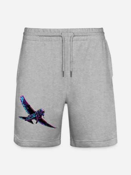 Adler Fighterpilot - Stanley/Stella Unisex Bio Joggingshorts Trainer  - Grau meliert