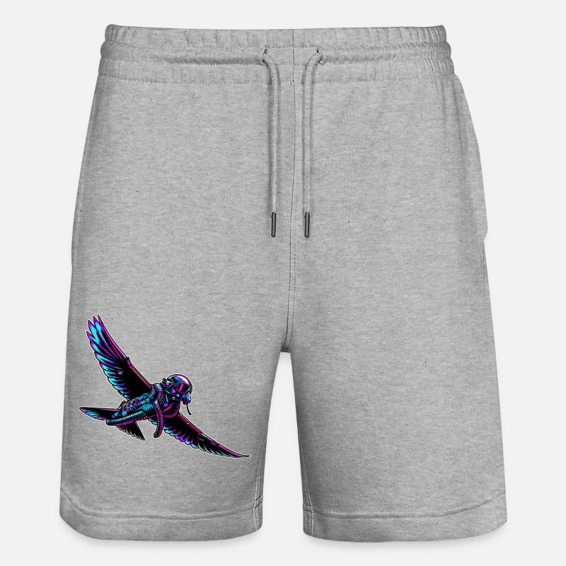 Adler Fighterpilot - Stanley/Stella Unisex Bio Joggingshorts Trainer  - Grau meliert