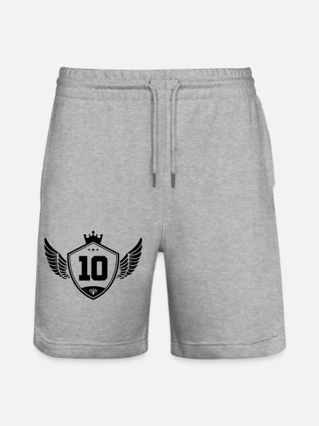 10 wappen krone - Stanley/Stella Unisex Bio Joggingshorts Trainer - Grau meliert