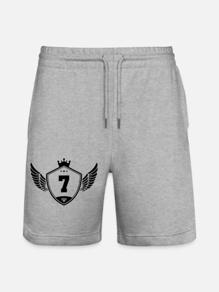 7 wappen krone - Stanley/Stella Unisex Bio Joggingshorts Trainer - Grau meliert