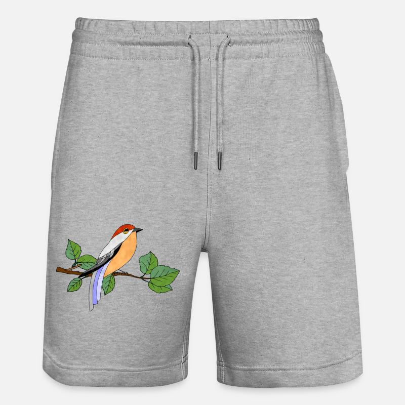 Bunter Vogel - Stanley/Stella Unisex Bio Joggingshorts Trainer  - Grau meliert
