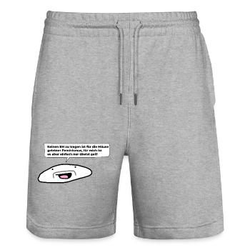 Feminismus BH - Stanley/Stella Unisex Bio Joggingshorts Trainer  - Grau meliert - Vorne - Nik (191cm) & Marisol (170cm)