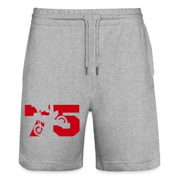 Moto 75 biker - Stanley/Stella Trainer Unisex Organic Jogging Shorts - heather grey - Front - Nik (191cm) & Marisol (170cm)