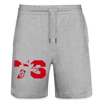 Moto 76 Biker - Stanley/Stella Unisex Bio Joggingshorts Trainer  - Grau meliert - Vorne - Nik (191cm) & Marisol (170cm)