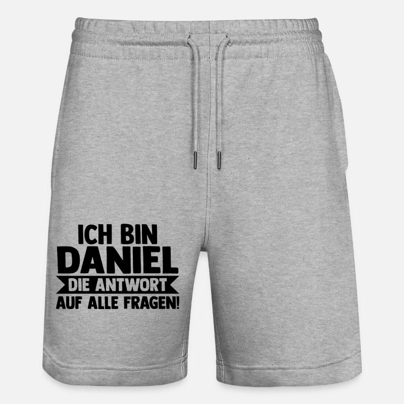 Prénom Daniel - Short de jogging bio TRAINER Stanley/Stella unisexe - gris chiné