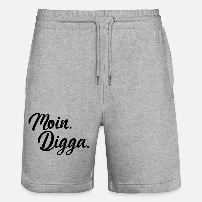 Moin Digga - Short de jogging bio TRAINER Stanley/Stella unisexe - gris chiné