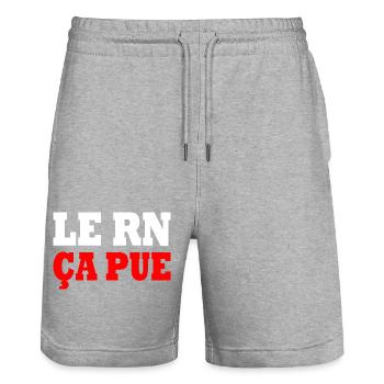The RN stinks - Stanley/Stella Trainer Unisex Organic Jogging Shorts - heather grey - Front - Nik (191cm) & Marisol (170cm)