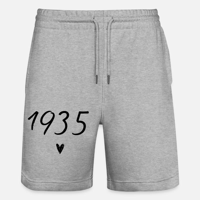 1935 coeur anniversaire - Short de jogging bio TRAINER Stanley/Stella unisexe - gris chiné