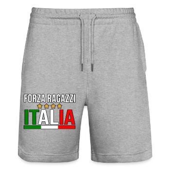 Italia Italiener Italienisch Italien - Stanley/Stella Unisex Bio Joggingshorts Trainer  - Grau meliert - Vorne - Nik (191cm) & Marisol (170cm)