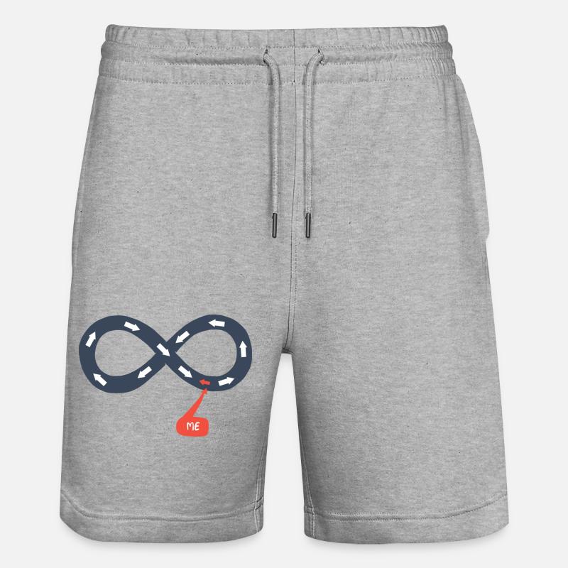 Moi et l'infini, à contre-courant - Short de jogging bio TRAINER Stanley/Stella unisexe - gris chiné