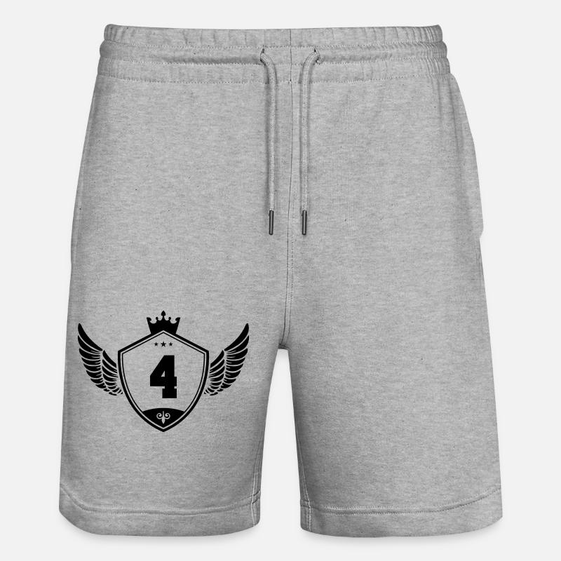 4 Couronne d’armoiries - Short de jogging bio TRAINER Stanley/Stella unisexe - gris chiné