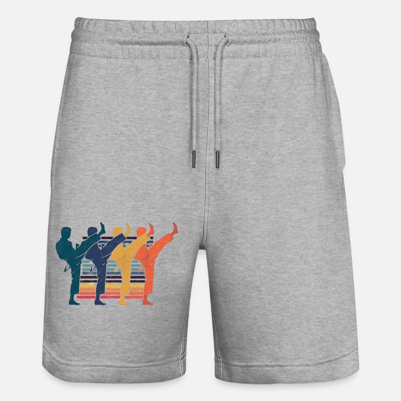 Karaté - cadeau rétro de combattant - Short de jogging bio TRAINER Stanley/Stella unisexe - gris chiné
