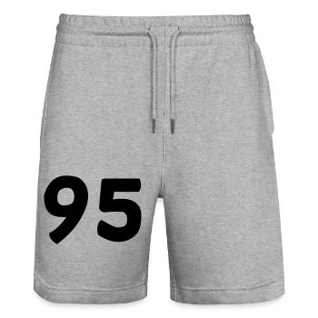 95 - Short de jogging bio TRAINER Stanley/Stella unisexe - gris chiné - Devant - Nik (191cm) & Marisol (170cm)