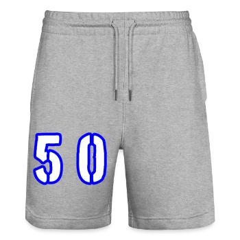 Symbole de 50 chiffres - Short de jogging bio TRAINER Stanley/Stella unisexe - gris chiné - Devant - Nik (191cm) & Marisol (170cm)