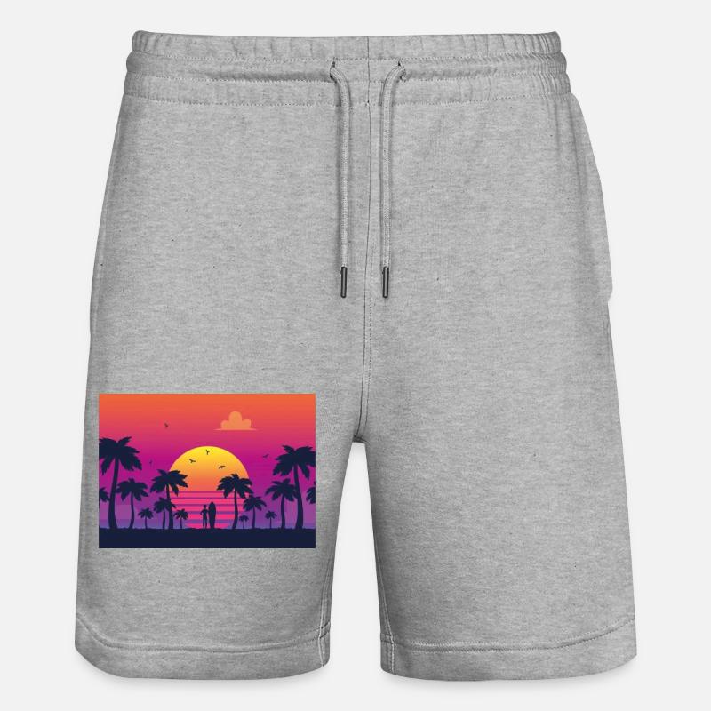 sunset surf - Stanley/Stella Unisex Bio Joggingshorts Trainer - Grau meliert