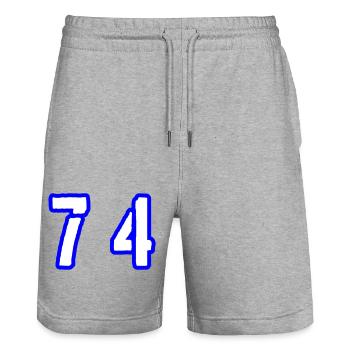 74 Symbole numérique - Short de jogging bio TRAINER Stanley/Stella unisexe - gris chiné - Devant - Nik (191cm) & Marisol (170cm)