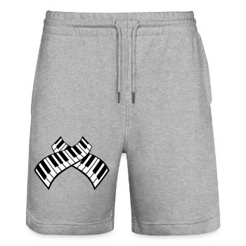 Piano Keys Instrument Playing Classical Music - Stanley/Stella Trainer Unisex Organic Jogging Shorts - heather grey - Front - Nik (191cm) & Marisol (170cm)