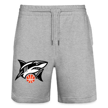 Die Basketballmannschaft der Haie - Stanley/Stella Unisex Bio Joggingshorts Trainer  - Grau meliert - Vorne - Nik (191cm) & Marisol (170cm)