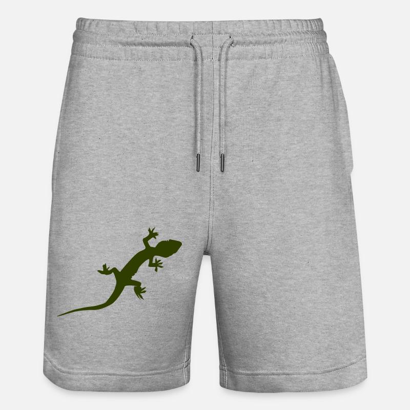 Gecko Echse - Stanley/Stella Unisex Bio Joggingshorts Trainer  - Grau meliert