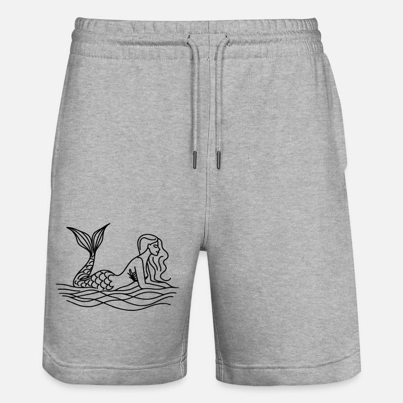 Dessin Sirène - Short de jogging bio TRAINER Stanley/Stella unisexe - gris chiné