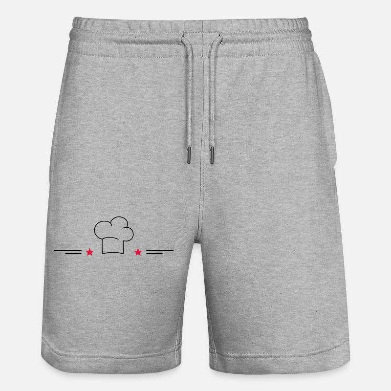 Toque de chef avec étoiles - Short de jogging bio TRAINER Stanley/Stella unisexe - gris chiné