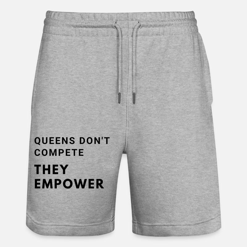 Queens don't compete, they empower - Stanley/Stella Unisex Bio Joggingshorts Trainer - Grau meliert