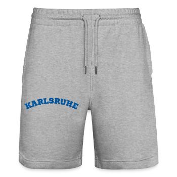 Karlsruhe - Stanley/Stella Unisex Bio Joggingshorts Trainer  - Grau meliert - Vorne - Nik (191cm) & Marisol (170cm)