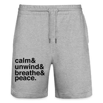 emotioCalm Moments Inner Peace Relaxation - Stanley/Stella Unisex Bio Joggingshorts Trainer  - Grau meliert - Vorne - Nik (191cm) & Marisol (170cm)