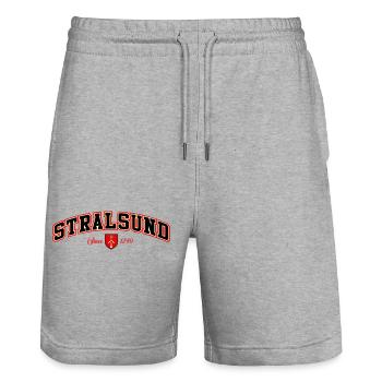 Stralsund - Stanley/Stella Unisex Bio Joggingshorts Trainer  - Grau meliert - Vorne - Nik (191cm) & Marisol (170cm)