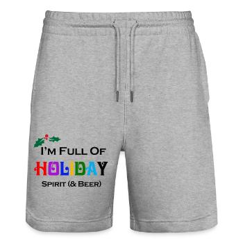 À la pleine de bière spirituelle des Fêtes - Short de jogging bio TRAINER Stanley/Stella unisexe - gris chiné - Devant - Nik (191cm) & Marisol (170cm)