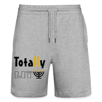 Totalement éclairé - Short de jogging bio TRAINER Stanley/Stella unisexe - gris chiné - Devant - Nik (191cm) & Marisol (170cm)