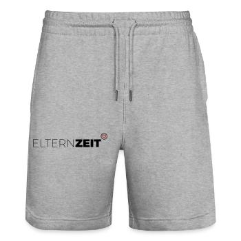 Elternzeit - Stanley/Stella Unisex Bio Joggingshorts Trainer  - Grau meliert - Vorne - Nik (191cm) & Marisol (170cm)