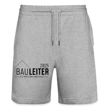 Bauleiter 2025 - Jetzt wird genau hingeschaut - Stanley/Stella Unisex Bio Joggingshorts Trainer  - Grau meliert - Vorne - Nik (191cm) & Marisol (170cm)