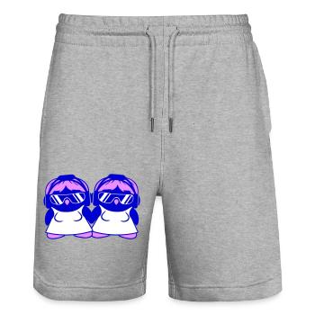 Penguin DJ Girl Femmes Casque Lunettes de soleil Équipe - Short de jogging bio TRAINER Stanley/Stella unisexe - gris chiné - Devant - Nik (191cm) & Marisol (170cm)
