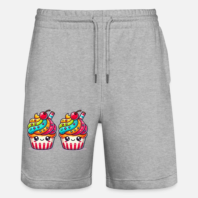 cupcake 2 - Stanley/Stella Unisex Bio Joggingshorts Trainer  - Grau meliert
