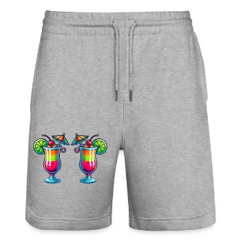 Cocktail 2 - Short de jogging bio TRAINER Stanley/Stella unisexe - gris chiné - Devant - Nik (191cm) & Marisol (170cm)