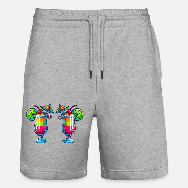 cocktail 2 - Stanley/Stella Unisex Bio Joggingshorts Trainer  - Grau meliert