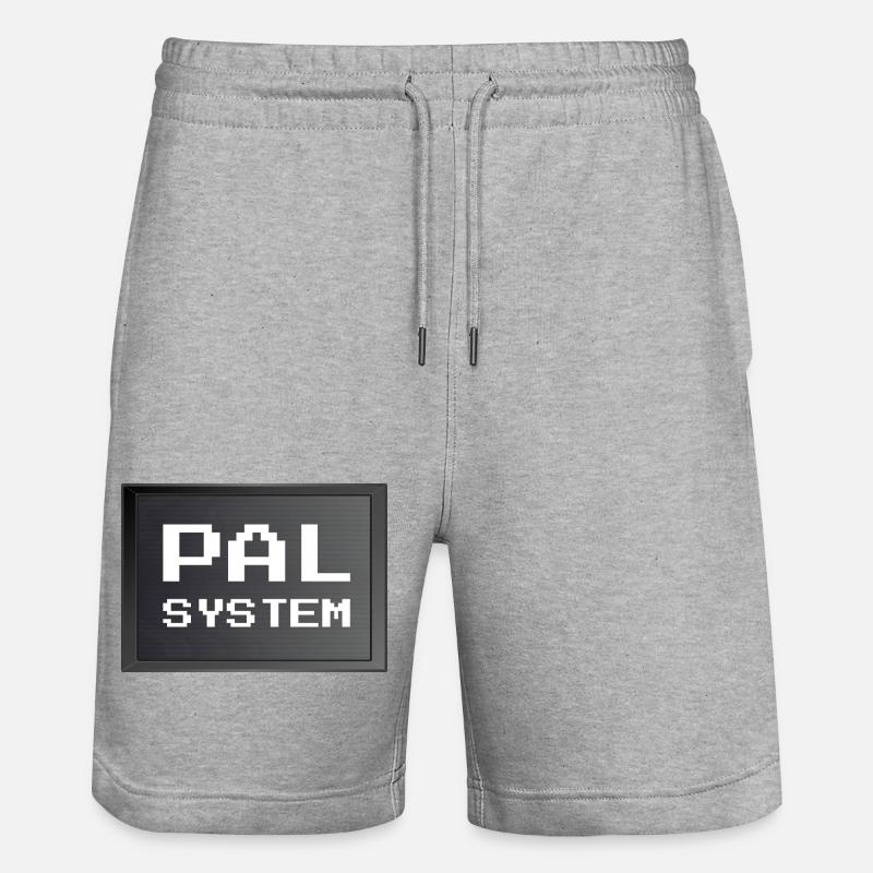 Retrogaming - PAL-System - Stanley/Stella Unisex Bio Joggingshorts Trainer  - Grau meliert