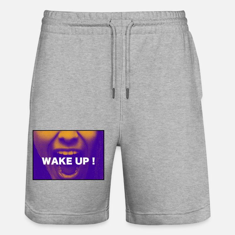 Message - Wake Up - Short de jogging bio TRAINER Stanley/Stella unisexe - gris chiné