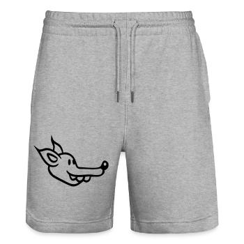 Dog Face Small Happy Puppy Pet - Stanley/Stella Trainer Unisex Organic Jogging Shorts - heather grey - Front - Nik (191cm) & Marisol (170cm)