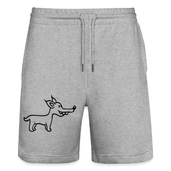 Hund Steht Süß Kleiner Glücklicher Welpe Haustier - Stanley/Stella Unisex Bio Joggingshorts Trainer  - Grau meliert - Vorne - Nik (191cm) & Marisol (170cm)