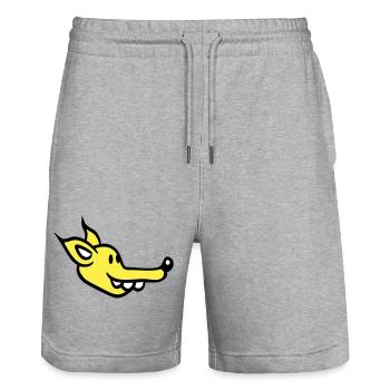 Dog Face Small Happy Puppy Pet - Stanley/Stella Trainer Unisex Organic Jogging Shorts - heather grey - Front - Nik (191cm) & Marisol (170cm)