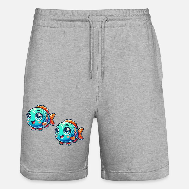 Bande dessinée Poisson 2 - Short de jogging bio TRAINER Stanley/Stella unisexe - gris chiné