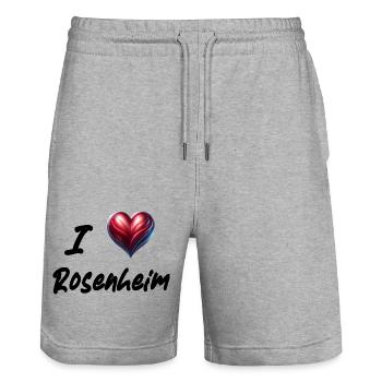 i love Rosenheim - Stanley/Stella Unisex Bio Joggingshorts Trainer  - Grau meliert - Vorne - Nik (191cm) & Marisol (170cm)
