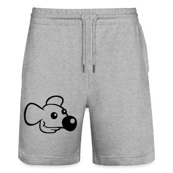 Souris Grand Nez Souris Petit Rat Rongeur Mignon - Short de jogging bio TRAINER Stanley/Stella unisexe - gris chiné - Devant - Nik (191cm) & Marisol (170cm)
