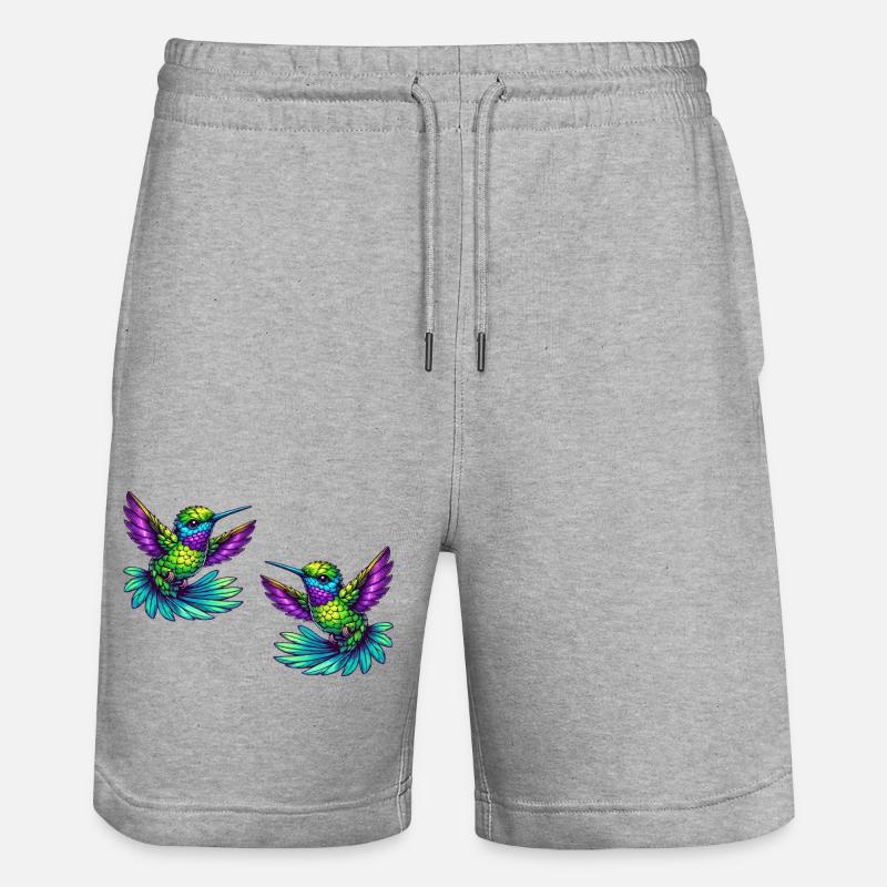 Colibri Oiseau 2 - Short de jogging bio TRAINER Stanley/Stella unisexe - gris chiné