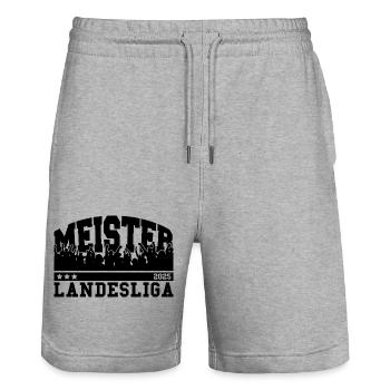 Meister Landesliga 2025 Aufstieg Fußball Handball - Stanley/Stella Unisex Bio Joggingshorts Trainer  - Grau meliert - Vorne - Nik (191cm) & Marisol (170cm)